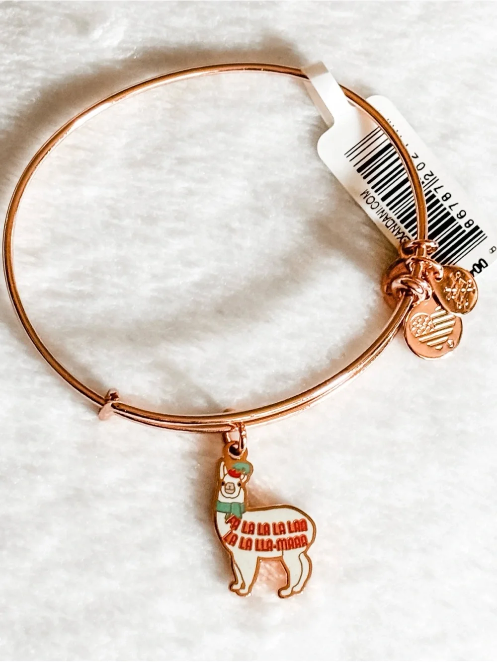 NWT! Alex and Ani FALALA Llama Charm Bangle Bracelet - Rose Gold